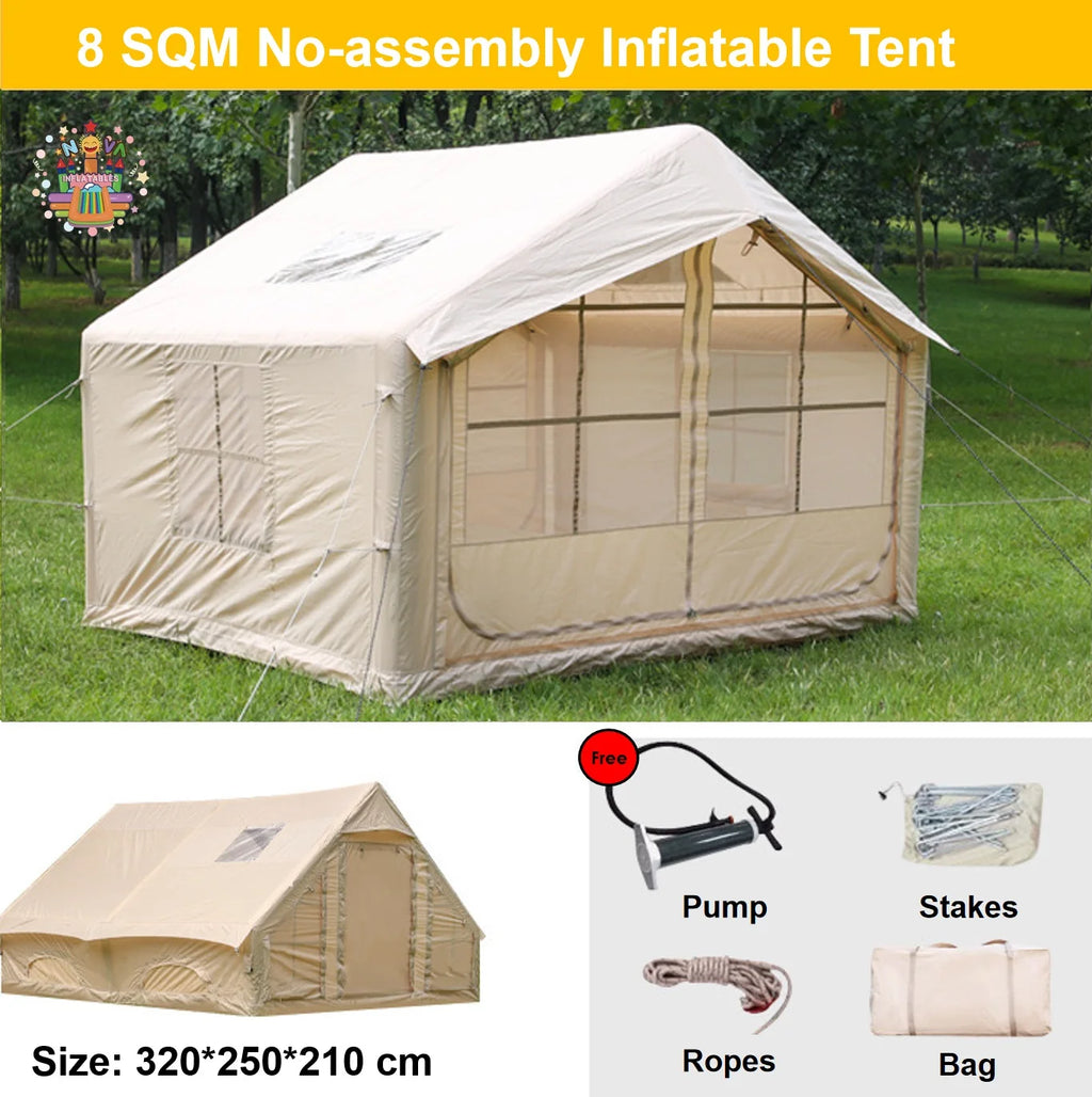 Large Waterproof Durable Inflatable Tent, Family Airtight House for Camping RV Travel