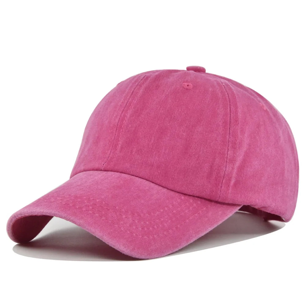 Unisex Baseball Cap Washed Adjustable Sun Hat Soft Top Peaked Hat Men Women Trucker Hat Vintage Outdoor Running Hat Adjustable