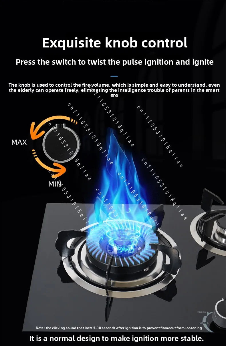 Kitchen Appliances Built-in Stove Tempered Glass Table 3 Gas Stove