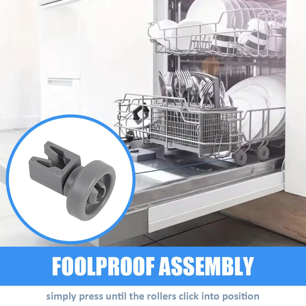 4-Pack Dishwasher Upper Basket Replacement Wheels