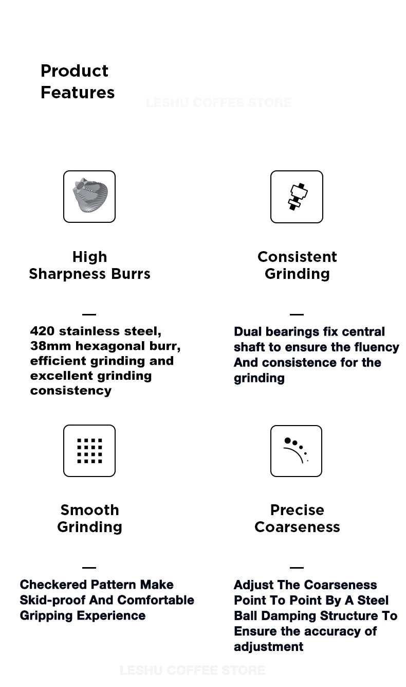 TIMEMORESTORE Chestnut C3 Manual Coffee Grinder S2C Burr High Quality Portable Hand Grinder With Double Bearing Positioning