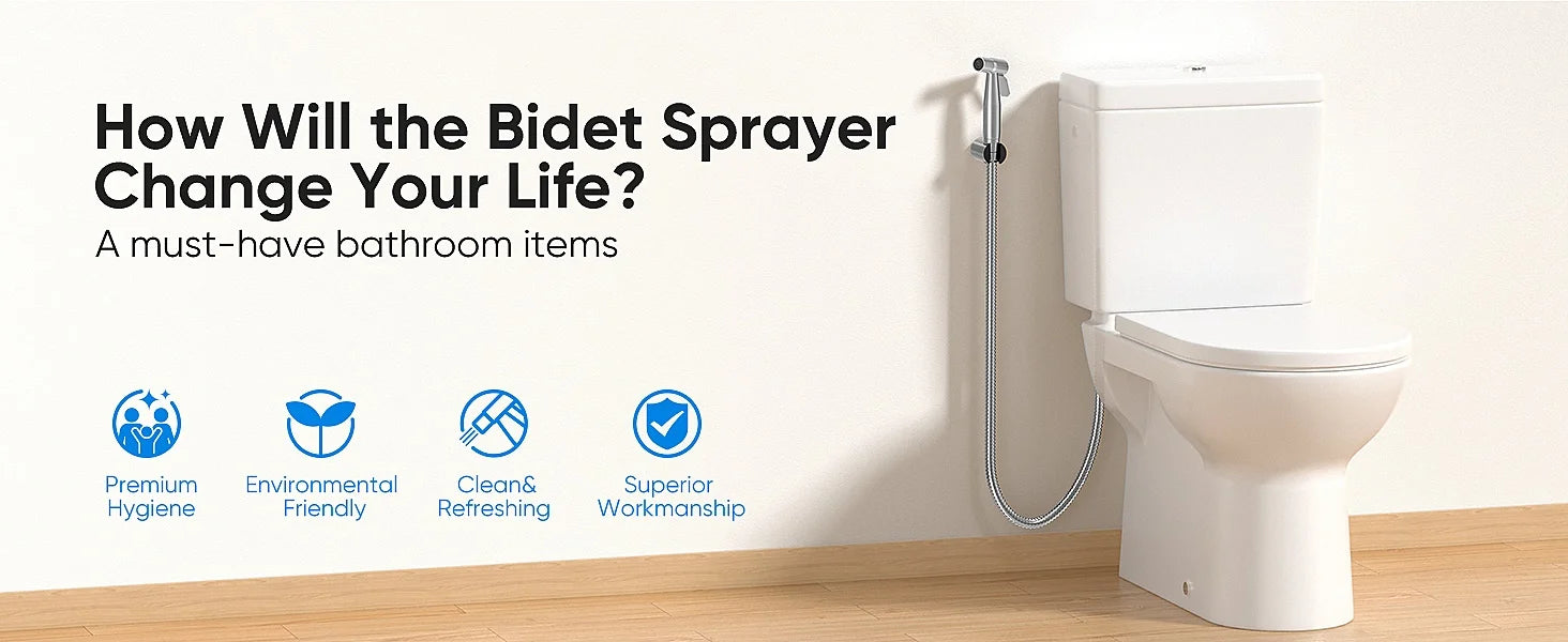 Handheld bidet spray kit with 3-way valve(G1/2 "-3/8")·used for toilet cleaning and personal hygiene