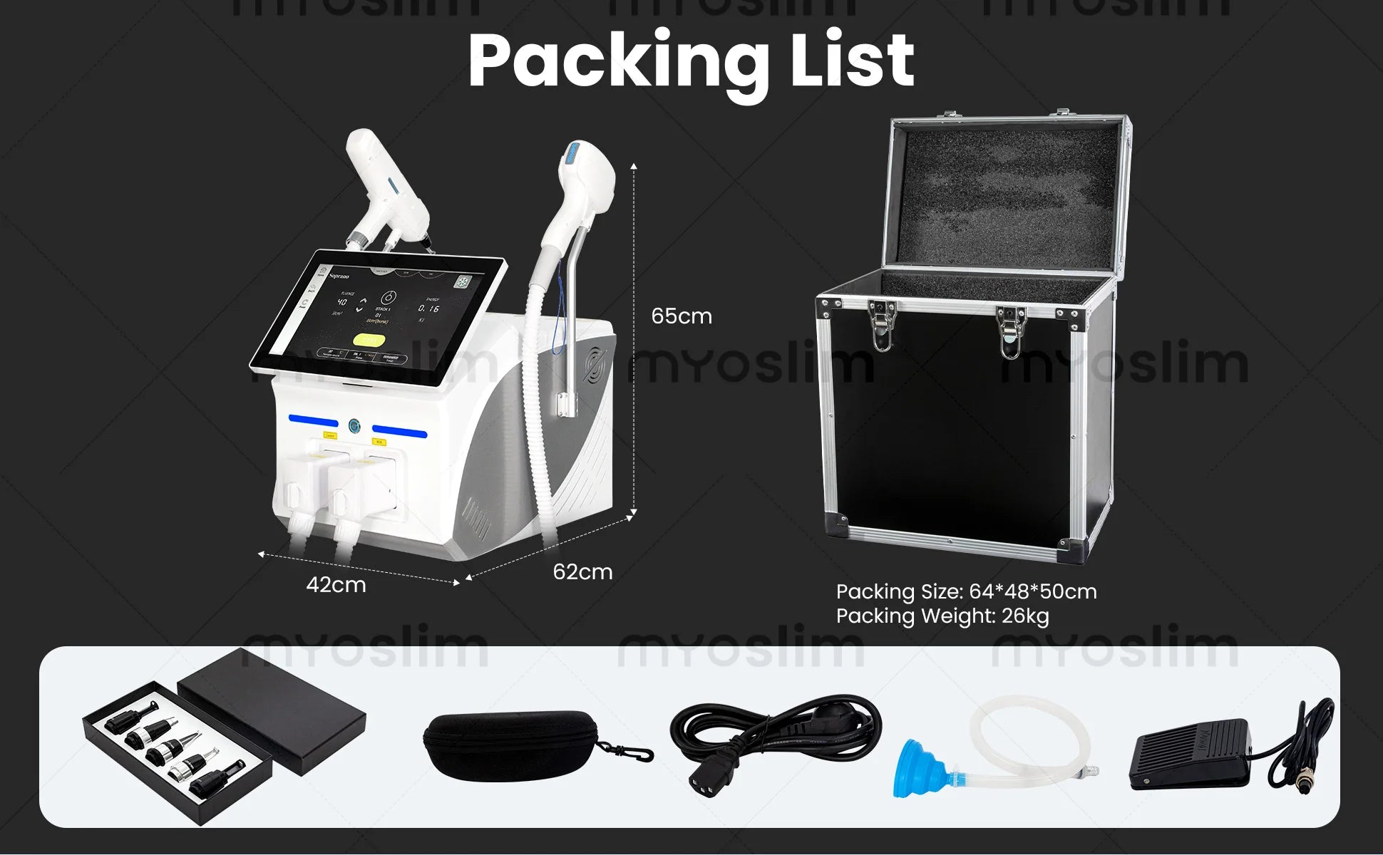Myoslim 2In1 FAC 10Bars Diode 808 Lase Hair Removal Machin Picosecond Tattoo Removal Machine 4Wavelength Skin Rejuvenation
