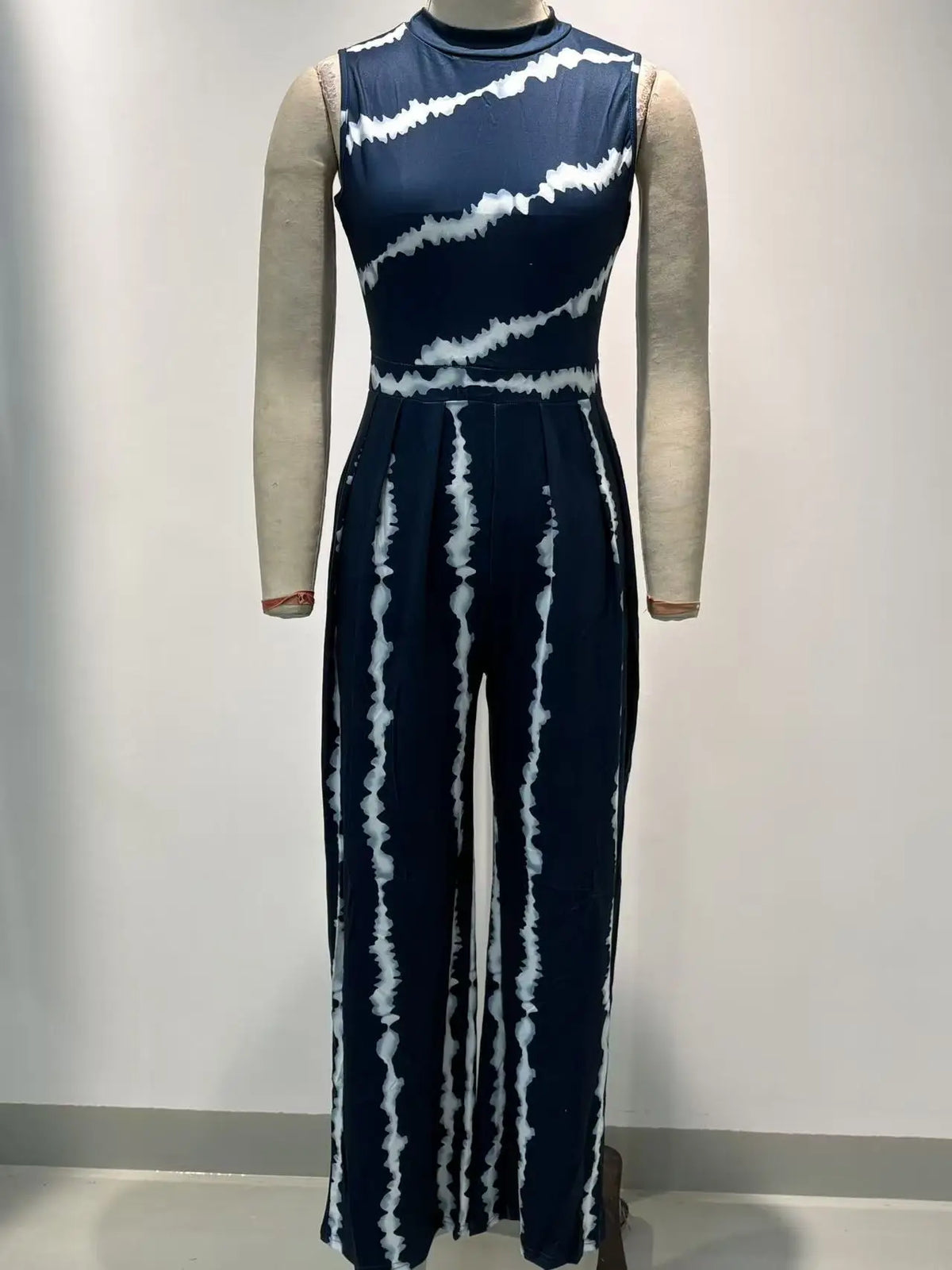 New 2023 Summer Casual Slim Fit  Pants Sleeveless Long Pants Women's High Waist Wide Leg Jumpsuit Comfortable Print