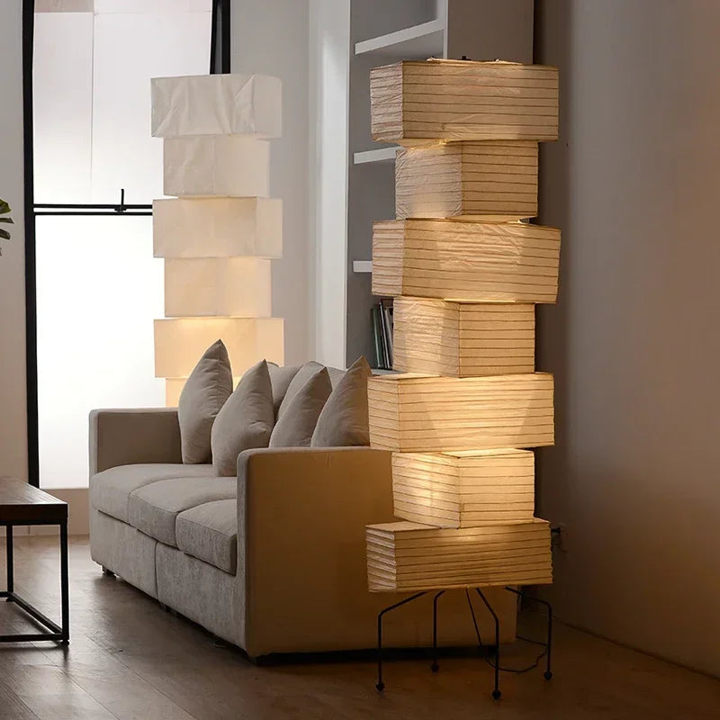 Akari Noguchi Lamp Yong Floor Lamp Japanese Designer LED Rice Paper Lantern Bedside Study Hotel Art Decor Standing Lamp