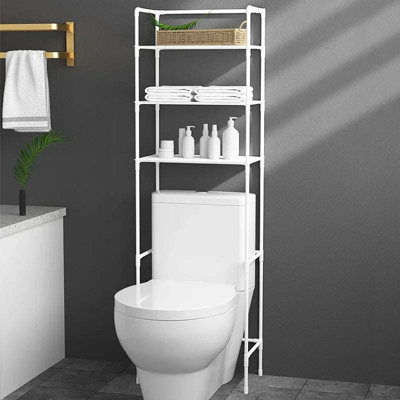 Over The Toilet Storage Rack Multilayer Floor-mounted Bathroom Shelf Large Capacity Toilet Storage Cabinet Space Saver Organizer