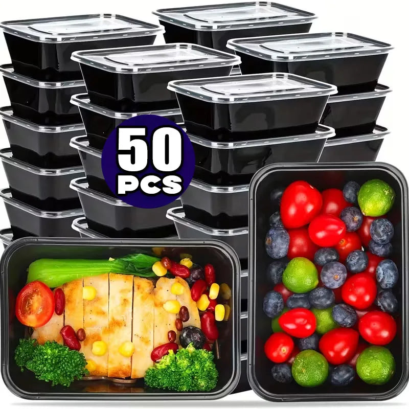 1-100pcs Food Packing Boxes Disposable Meal Storage Lunch Containers for Fridge Camping Picnic BBQ Party Rectangular Bento Boxes