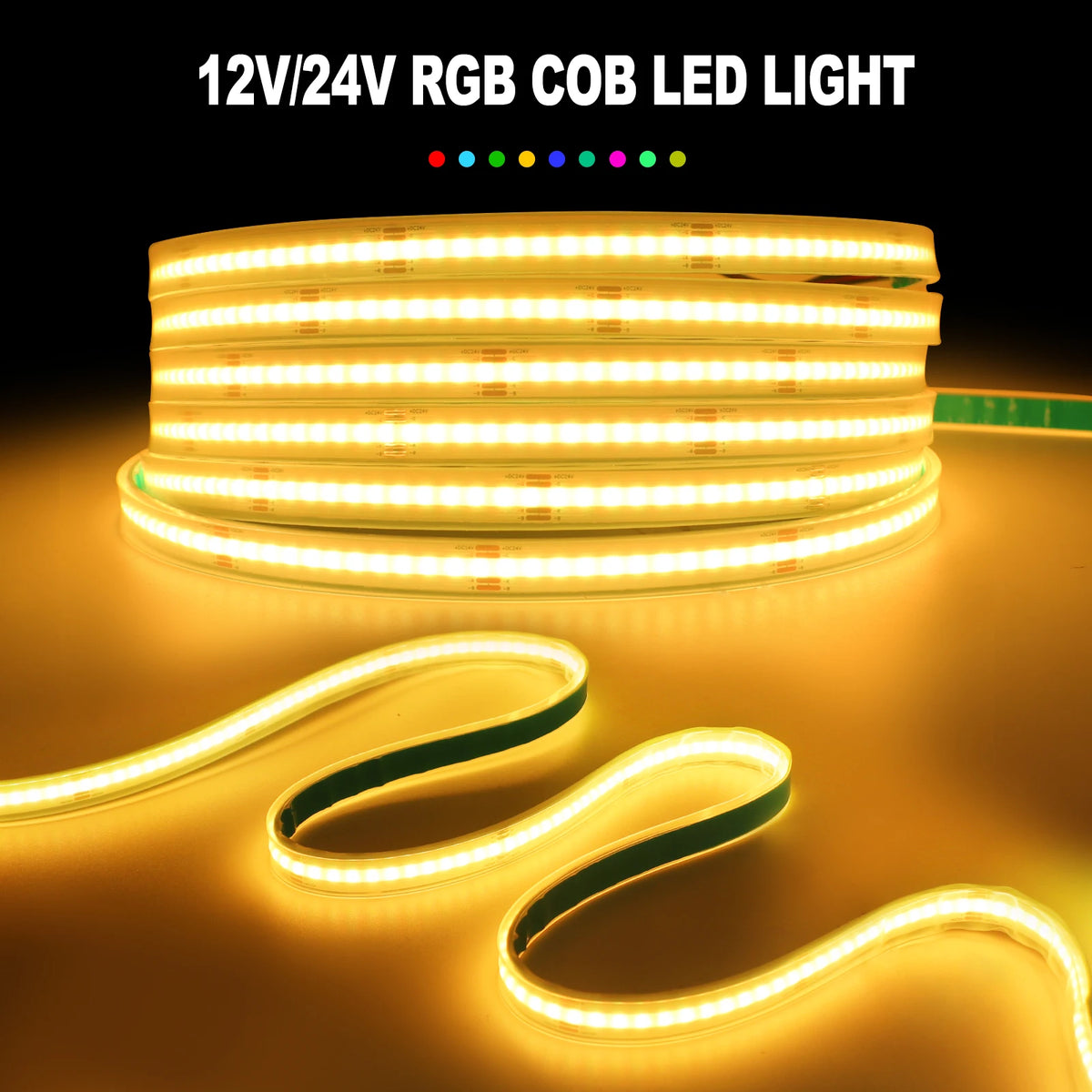IP67 Waterproof IP21 RGB COB LED Strip DC 12V 24V 576 840LEDs/M TV BackLight Home Decoration Led Tape Diode Flexible Ribbon