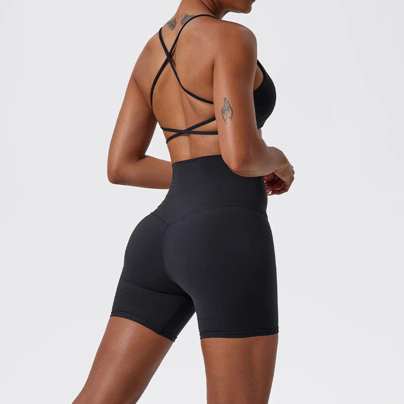 Summer Two Pieces Short Sets Women Workout  Bra Set Quick-Dry Yoga Clothing Sports Tracksuit Female Fitness Gym Suit Women