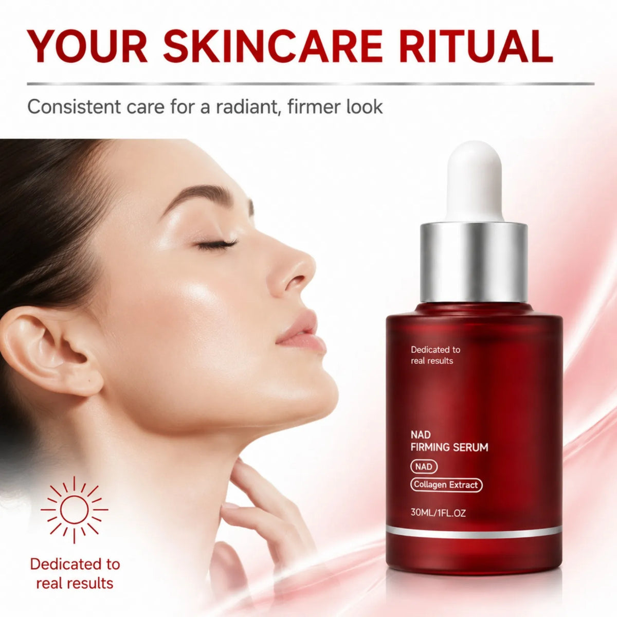 NAD Collagen Firming Facial Serum 30ml Hydrating Skin Elasticity Boost Smooth Lines Look Lightweight Daily Skin Care Essence