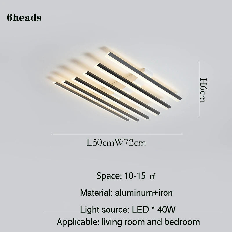 Modern LED Suitable for Living Room Pendant Lights With Remote Control Indoor Bedroom Office Lighting Long Strip Ceiling Lights