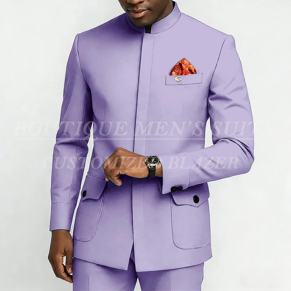 Bespoke Men's Suits Fashion Daily Male Clothing High Quality 2 Piece Jacket Pants Full Sets Luxury Daily Smart Casual Outfits