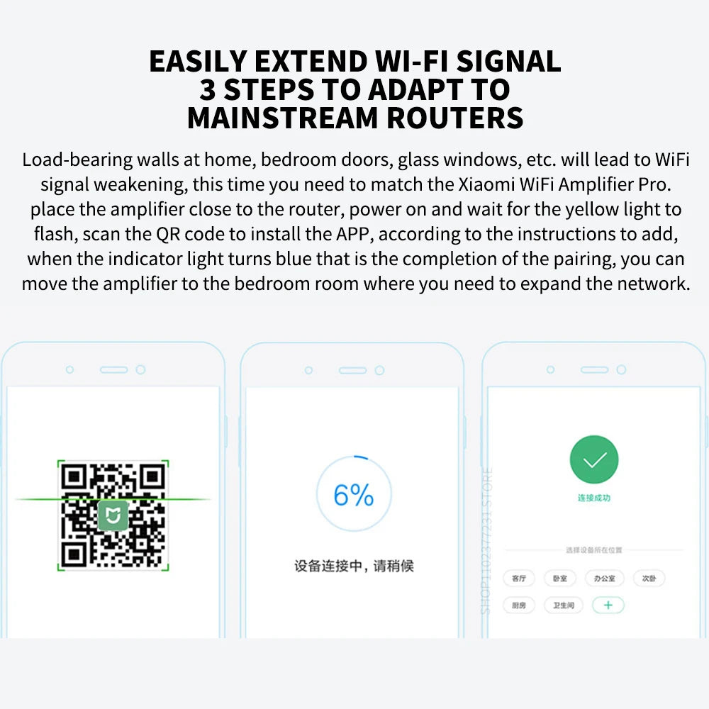 New Xiaomi Wifi Amplifier Pro 300M 2.4G Repeater Network Expander Range Extender Roteader Mi Wireless Wi-Fi Router
