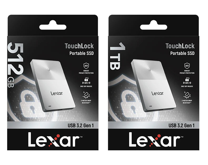 Lexar TouchLock SL280 Portable SSD USB3.2 Gen1 450MB/s NFC AES Encryption Mini MagSafe External Drive 512GB 1TB for Phone Laptop