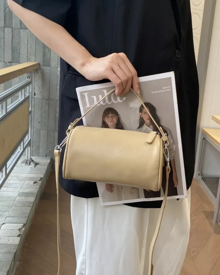 Ladies' Genuine Leather Small Shoulder Bag for Women Crossbody Fashionable Simple and Practical Soft Leather Darling Phone Bag