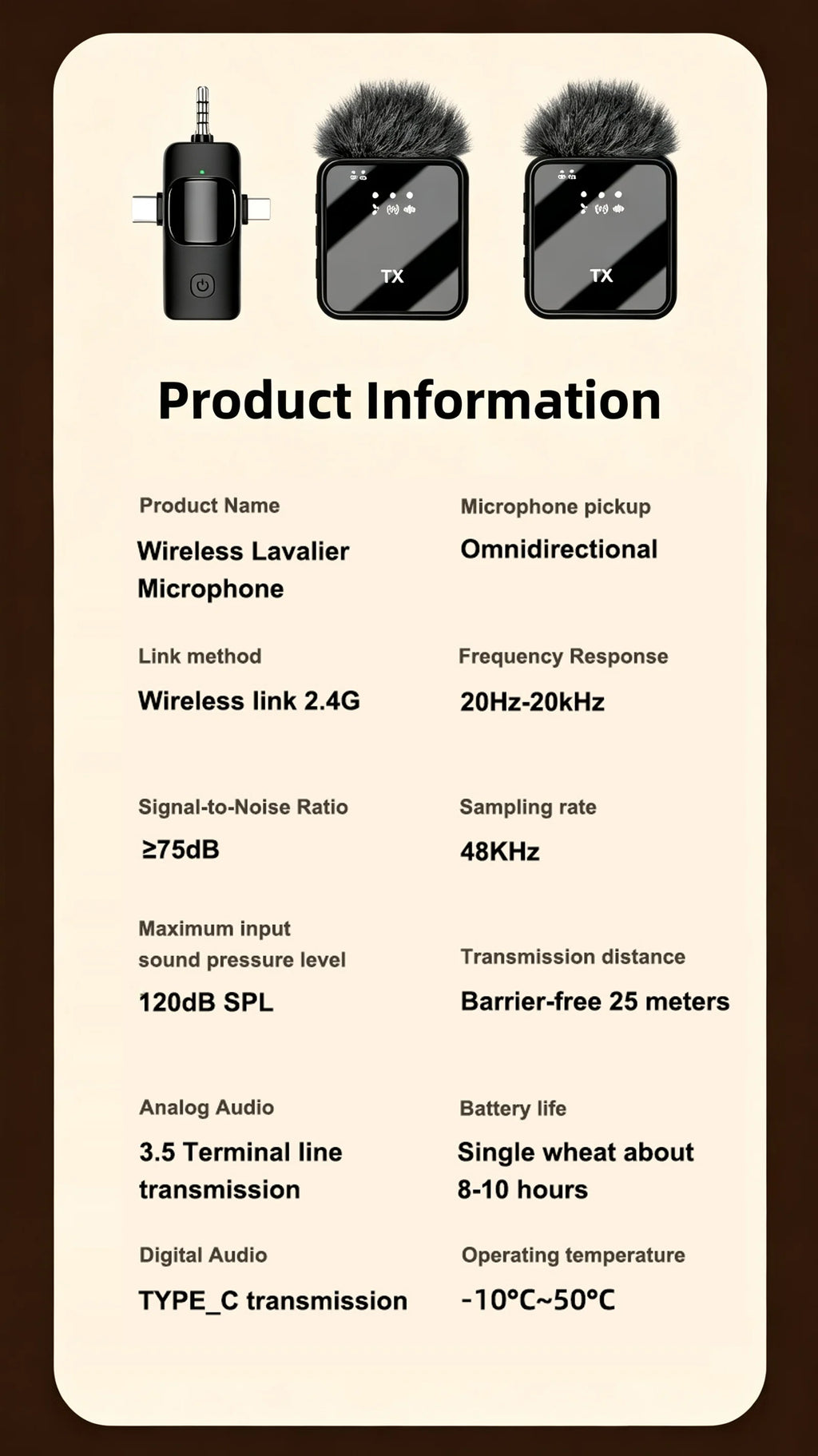 KEBIDUMEI 3IN1 Wireless Lavalier Microphone Handheld Microphone Video Recording Noise Reduction Mic for Living Broadcast Gaming