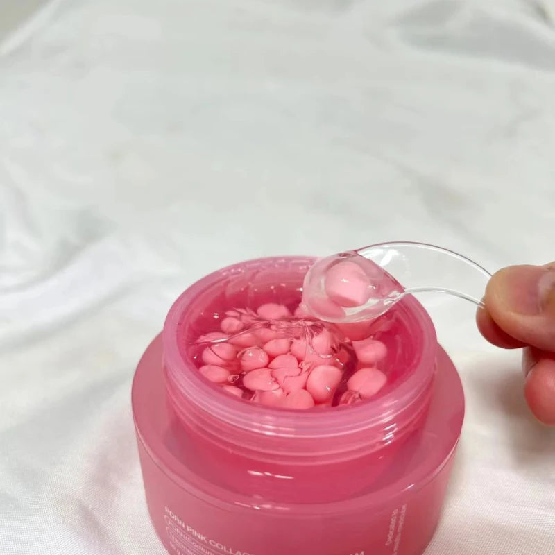 Korean Pink Collagen PDRN Capsule Cream with Niacinamide Cream for Uneven Skin Tone Lightweight Face Moisturizer Non Greasy Care