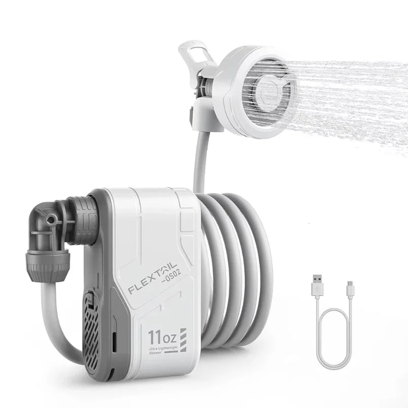 FLEXTAIL Outdoor Camping Shower Portable without Box Electric Shower Pump IPX7 Waterproof for Outdoor Shower, Car Wash, Dishwash