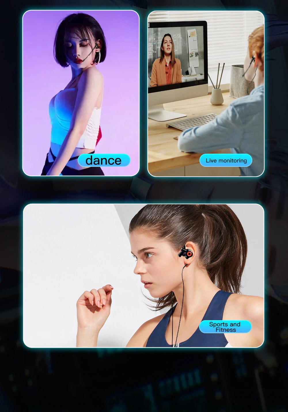 Type-c In-ear dual-mix e-sports gaming headset stereo noise reduction with microphone digital head wired headset