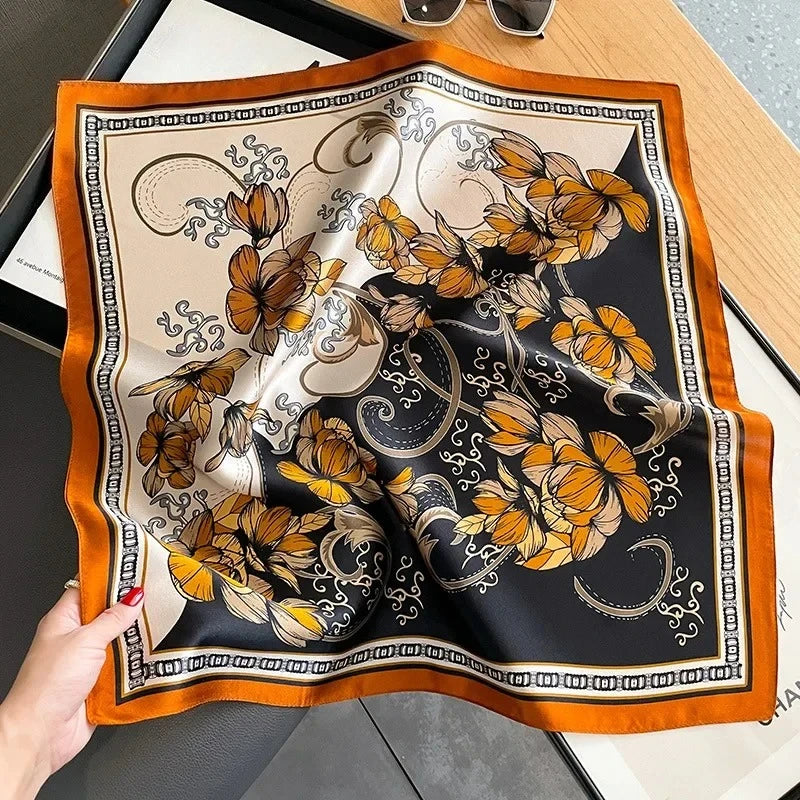 Nature Silk Neck Scarves Lady Foulard Lovely Strawberry Print 100% Real Silk Square Scarf for Women Bag Ribbon Hairband Kerchief
