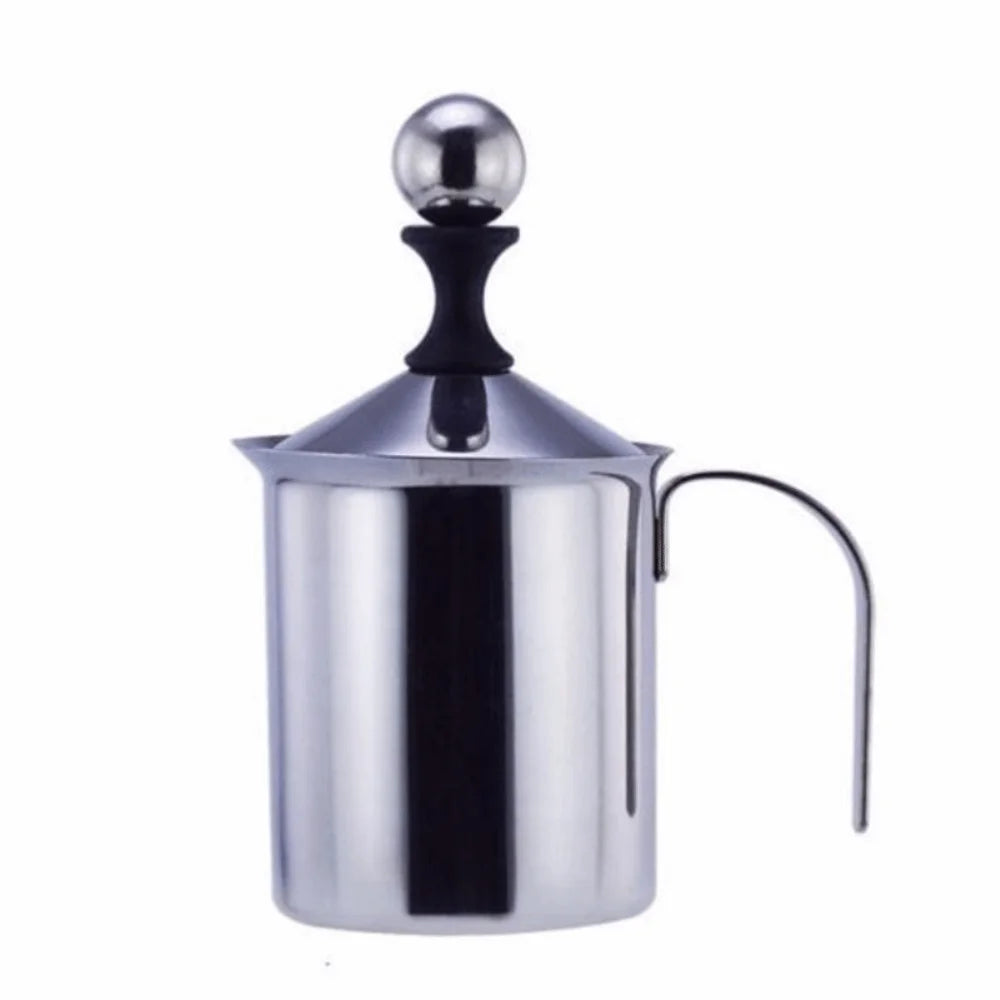 Double Mesh Stainless Steel Milk Frother Professional Modern Simplicity Manual Milk Frother Handheld Design