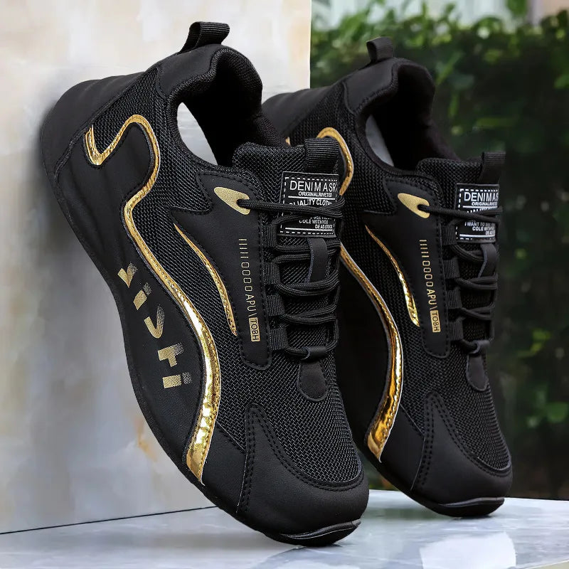 Plus-size men's leather mesh sneakers, casual sports shoes, spring and autumn outdoor casual sports shoes  M1227