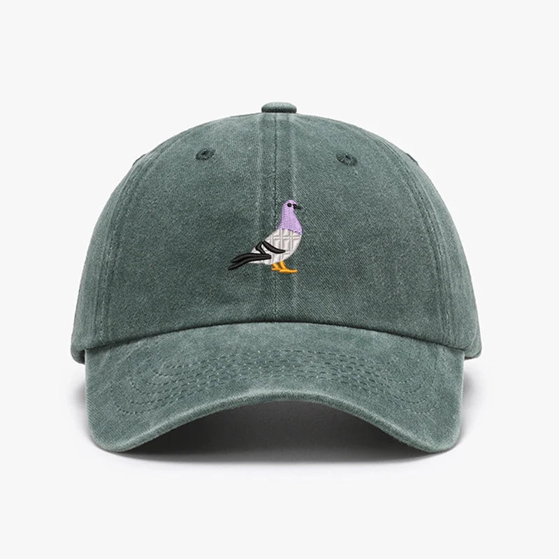 Embroidery Pigeon Spring vintage Baseball caps Men Women Water Washed Sports Fishing Sunshade Summer Autumn winter Dad Hat