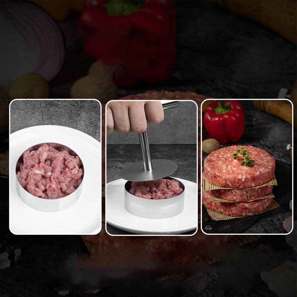 Hamburger Press Food Press Smasher Tool Hamburger Patty Maker Stainless Steel Nonstick Kitchen Gadgets for Grilling Cooking