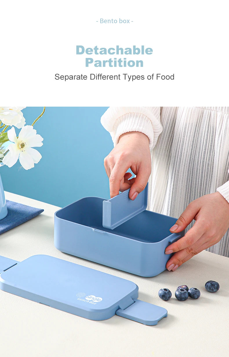 Picnic Lunch Box Bamboo Fiber 3in1 Double Layer Microwavable Bento Box Food Storage Containers school Child Lunch Boxes for Kids
