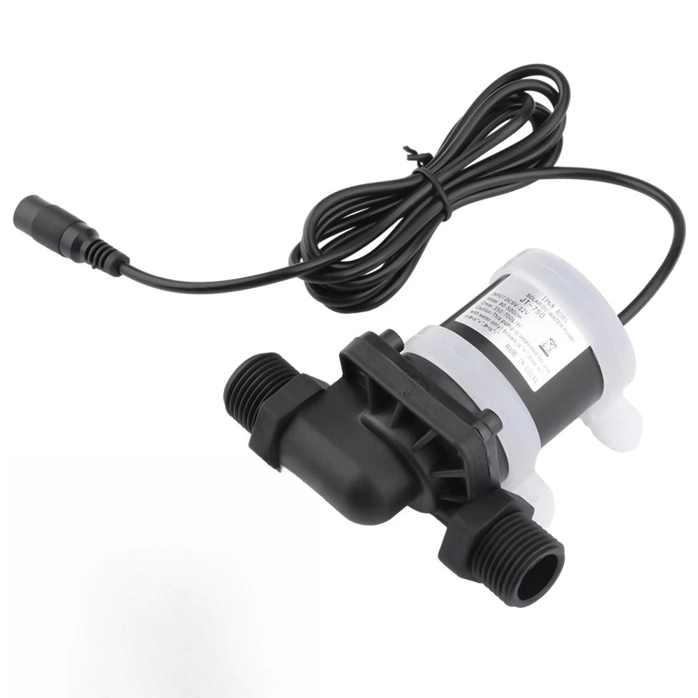 High Temperature Water Pump 12/24V DC Multifunctional Brushless DC Pump Booster Warm Air Water Cooled Circulation Pump 1/2" DN15