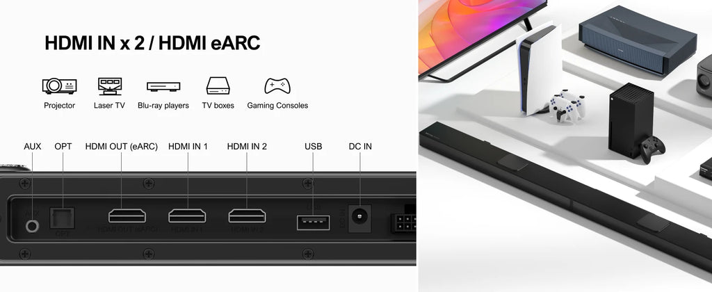 740W Dolby Atmos Soundbar System - 7.1.4ch Home Theater with 8" Wireless Subwoofer