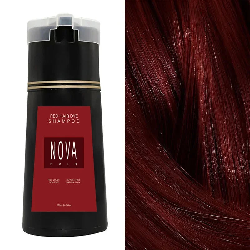 Nova Hair Dyeing 3-in-1 Hair Care Shampoo Natural Fast White Hair Dyed Black Hair Dye Lasting Convenience Men Women Hair Care