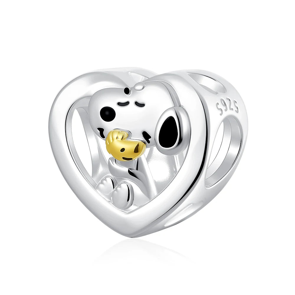 Cartoon 925Silver Balloon Dog, Red House, Watermelon Dog Male and Female Pendant,Fit Bracelet DIY Jewelry for Girls and Children
