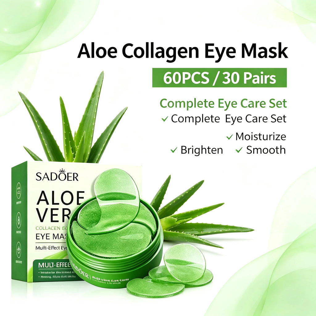 60pcs Aloe Vera Collagen Eye Mask Improve Dark Circles Eyes Bags Moisturizing Reduce Wrinkles Eye Patches Eyes Skin Care Product
