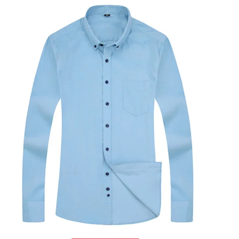 2025 Cotton Corduroy Casual Warm Solid  Shirt Long Sleeve Winter Regular Fit Mens Men's Shirts with Pokets