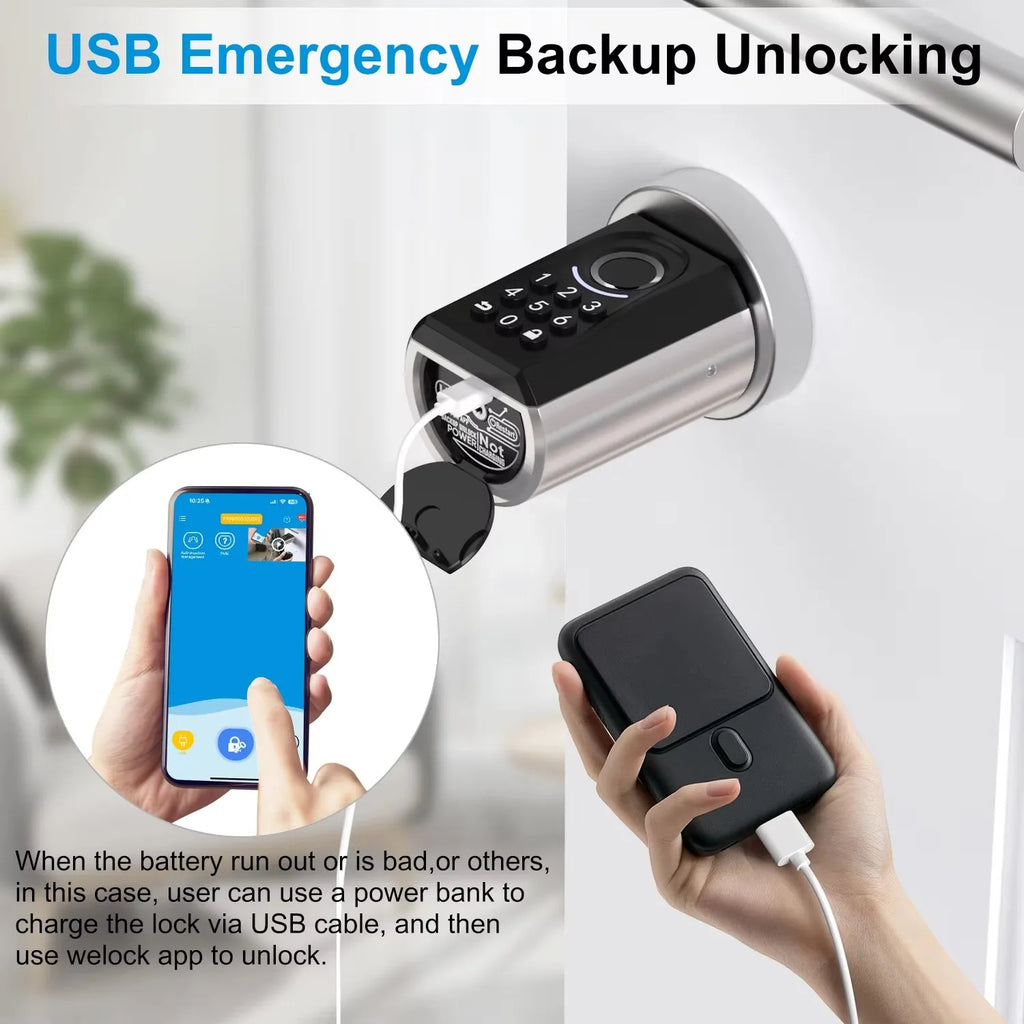 WELOCK TOUCA51 Smart Lock Fingerprint & Keypad Entry, Keyless Door Lock for Home/Office