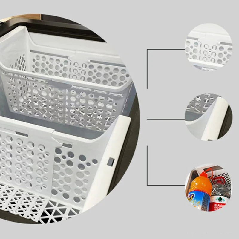 Kitchen Freezer Organizer Basket Odorless Heavy Load Rack for Chest Freezer Space Saving Storage Solution withMulti-layer Design