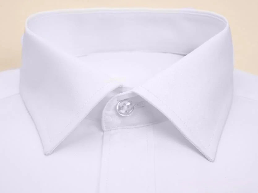 Men Formal Shirt Long Sleeve Autumn Office Solid Color Fashion Business Pocket White Social Pocket Office White Shirt S-7XL 6XL