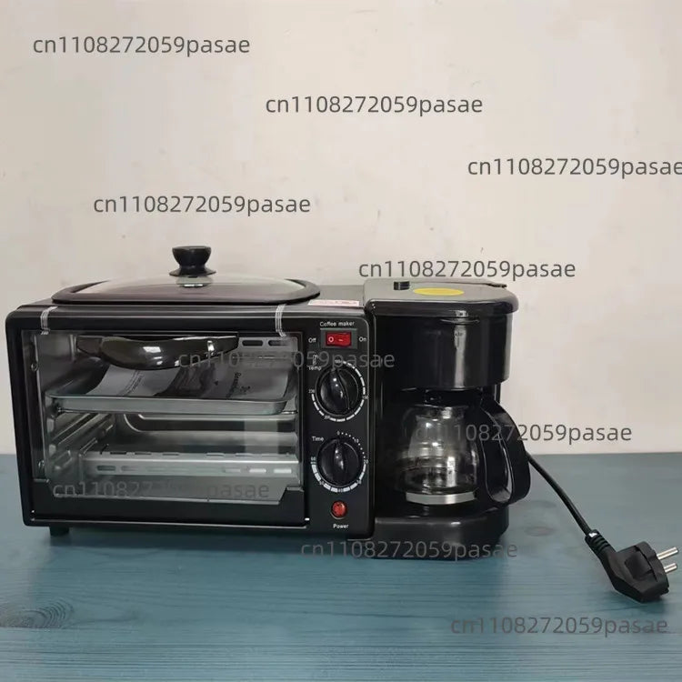 Three-in-one Breakfast Machine, Household Multi-functional Electric Oven, Coffee Machine, Grilling and Frying in One