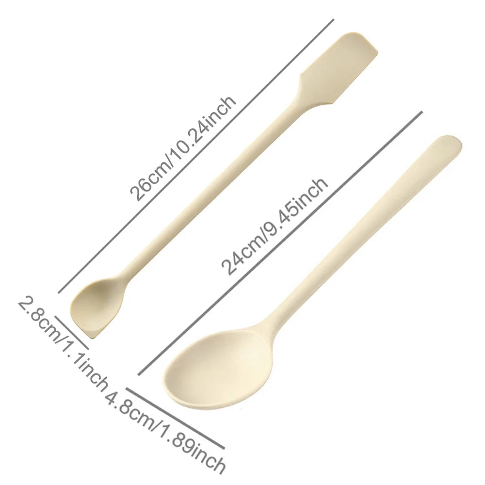 2/8Pcs Silicone Spoon Small Spoon Jam Spoon Heat Resistant Easy To Clean Non-stick Rice Spoons Tableware Utensil Kitchen Tools