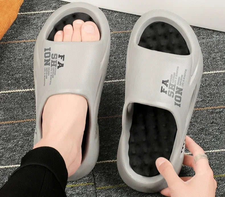 New Summer Man Massage Slippers 2026 Indoor Outdoor Beach Sandals Soft Bottom Casual Slippers Male Flip Flops Mens Sandals