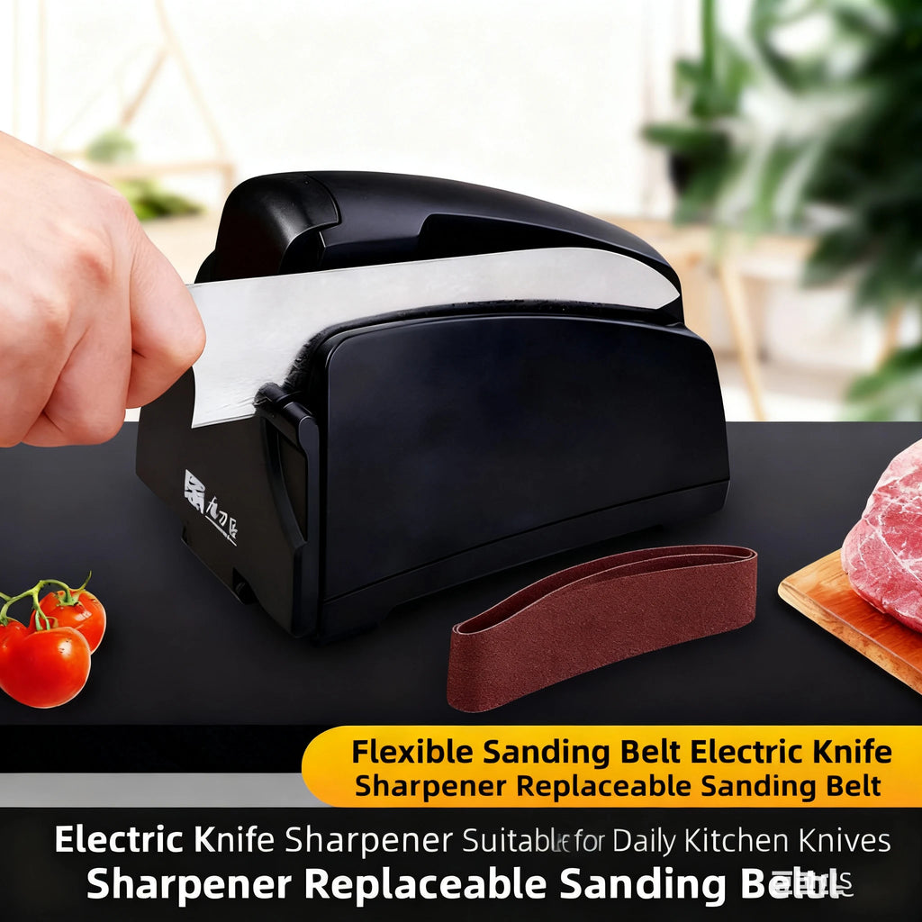 Knife Sharpener Electric, 4-Stage Professional Sharpener with 120-1000# Grit Sanding Belt, Fast & Precise for Kitchen Chef Tools