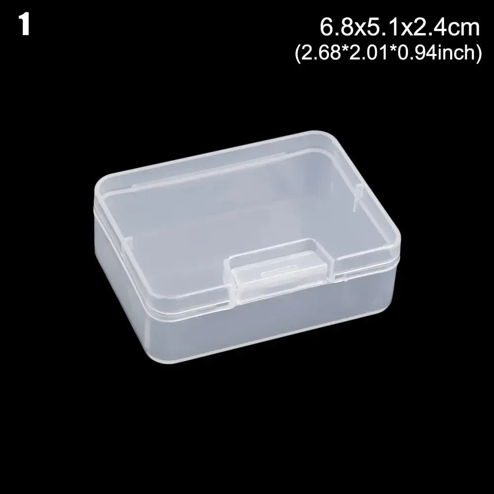 Mini Plastic Box Rectangular Translucent Packing Box Dustproof Durable Strong Jewelry Button Sundries Storage Case Container