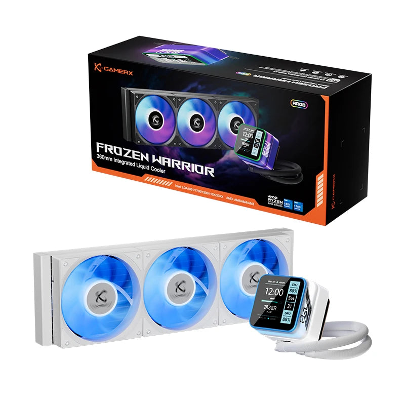 X-GAMERX S360 ARGB All-in-one water cooling radiator/Support LGA1851/1700/115X/1200/AM5/AM4/2.73-inch magnetic LCD screen