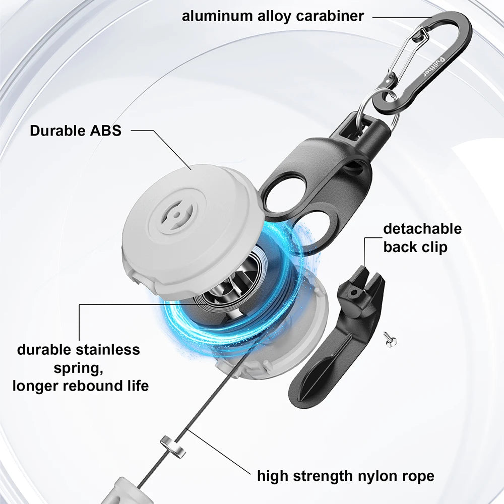 Retractable Key‌ Chain for man Reel‌ Badge Holders Retractabl Carabiner Quick Release Spring Clip outdoor camping equipment