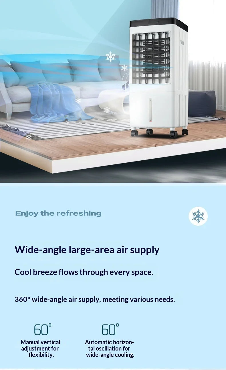 SIHAO Portable Air Conditioner Fan Humidifier Evaporative Cooler with Remote Control 10L Water Tank Strong Wind Silent Cooling
