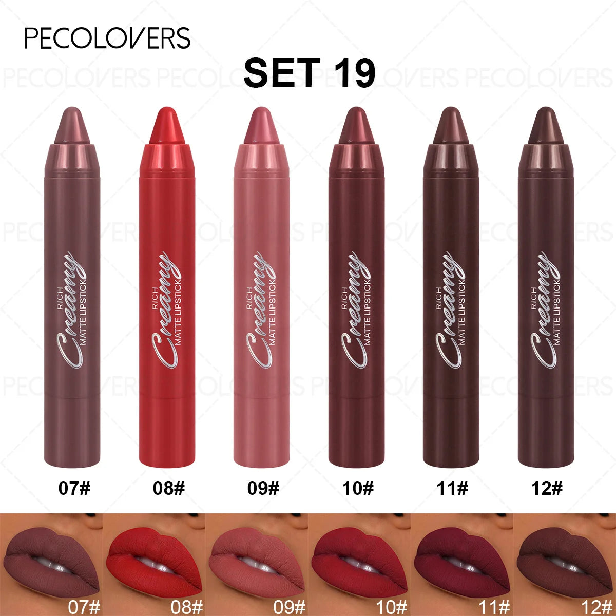 6PCS/SET Creamy Matte Lipstick Kit, 6 Versatile Everyday Lip Shades, Silky Smudge-Proof Lip Crayon, Smooth Glide-On Application, Lightweight Comfortable Wear, Travel-Friendly Beauty Essentials