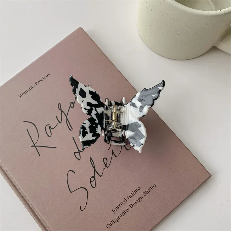 New Gradient Colorful Butterfly Hair Claw for Women French Retro Acetic Acid Hair Clip Fashion Headwear Hairpin Hair Accessories