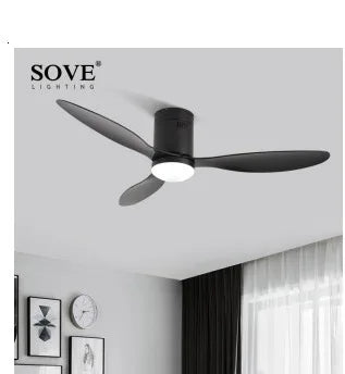 SOVE Modern Led Ceiling Fan Kitchen Living Room Dining Room Household High Air Volume Remote Control Pendant Light