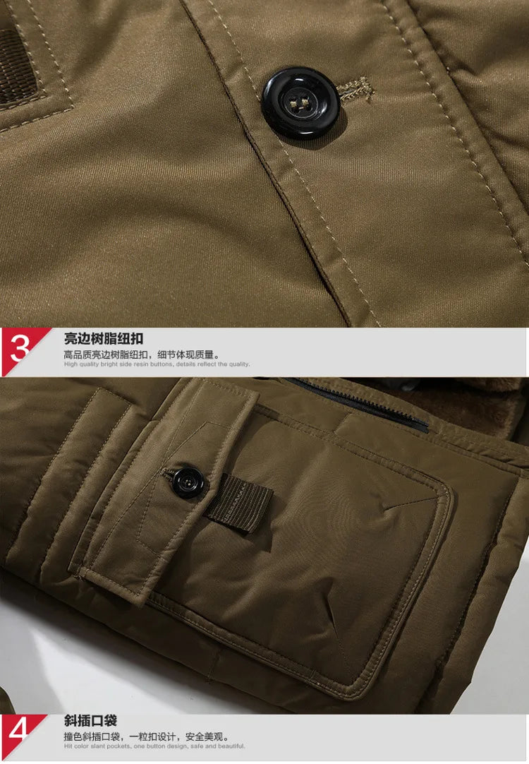 Men's Cotton-Padded Jacket Mid-Length Coat Loose Large-Sized Autumn Winter Warm Export Quality Fashionable Men's Outerwear
